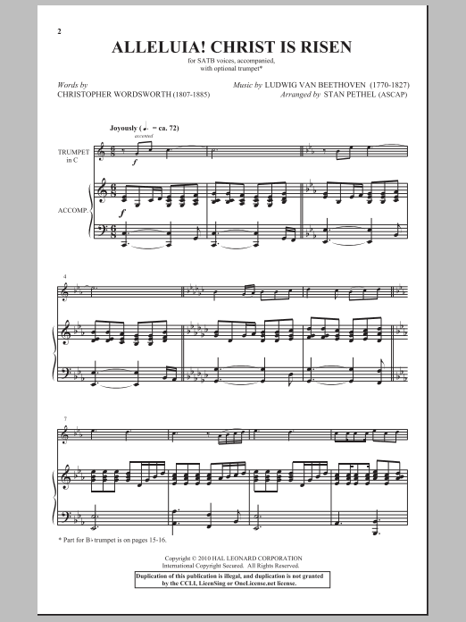 Download Stan Pethel Alleluia! Christ Is Risen Sheet Music and learn how to play SATB Choir PDF digital score in minutes