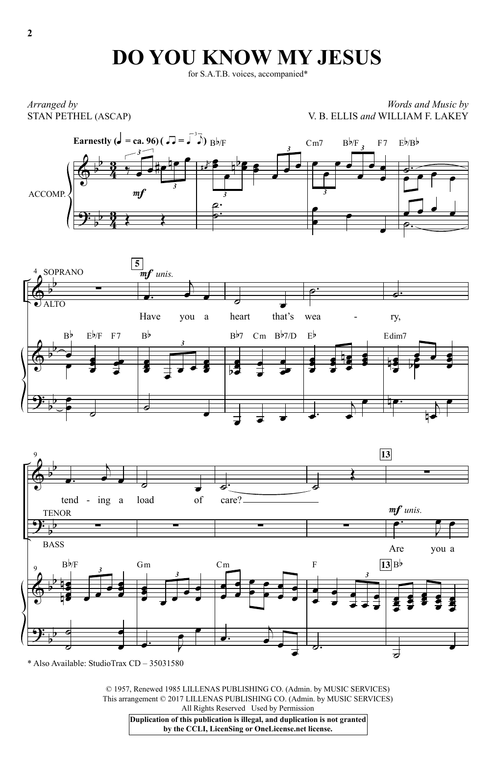 Download Stan Pethel Do You Know My Jesus? Sheet Music and learn how to play SATB PDF digital score in minutes