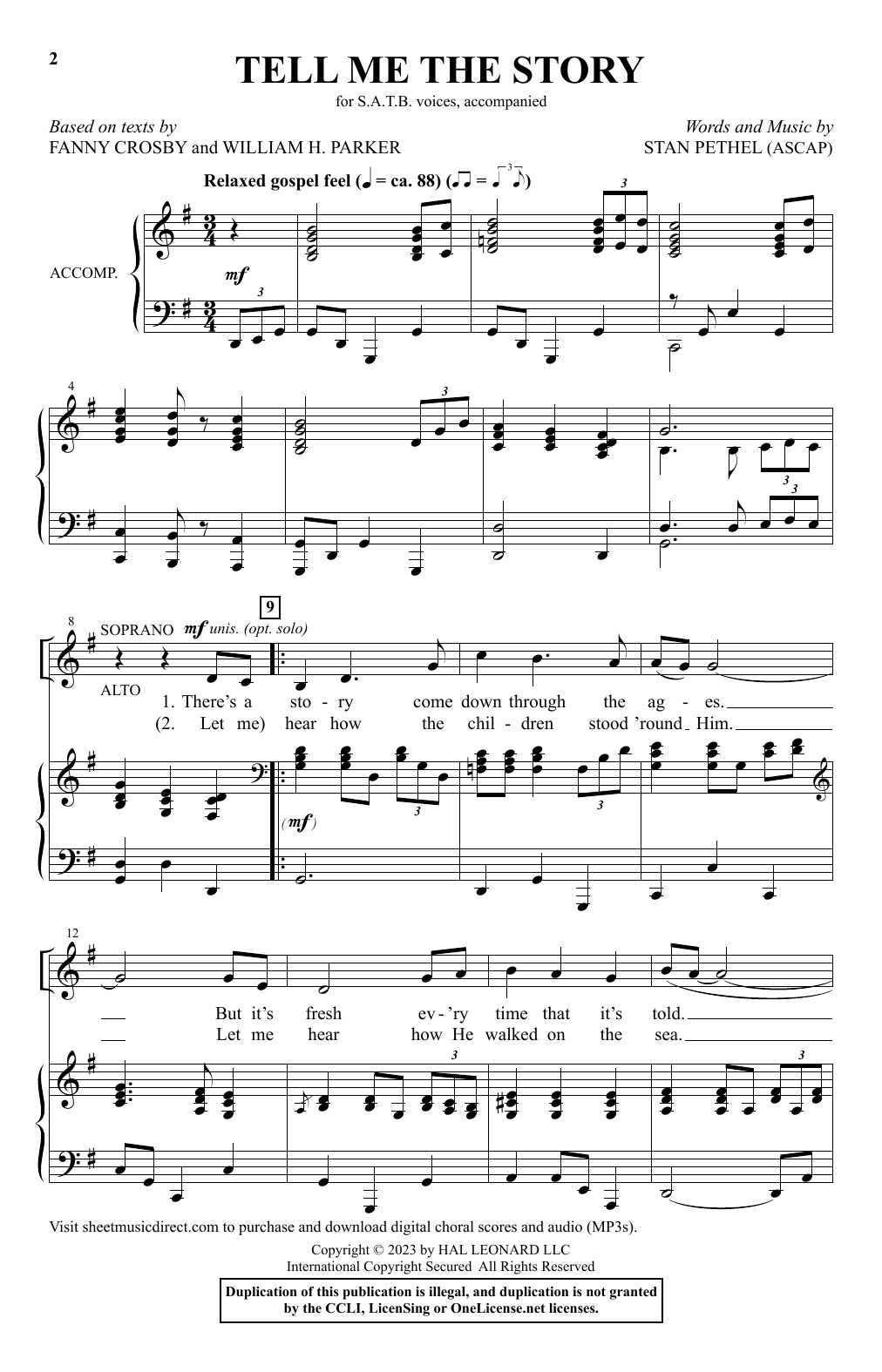 Download Stan Pethel Tell Me The Story Sheet Music and learn how to play SATB Choir PDF digital score in minutes