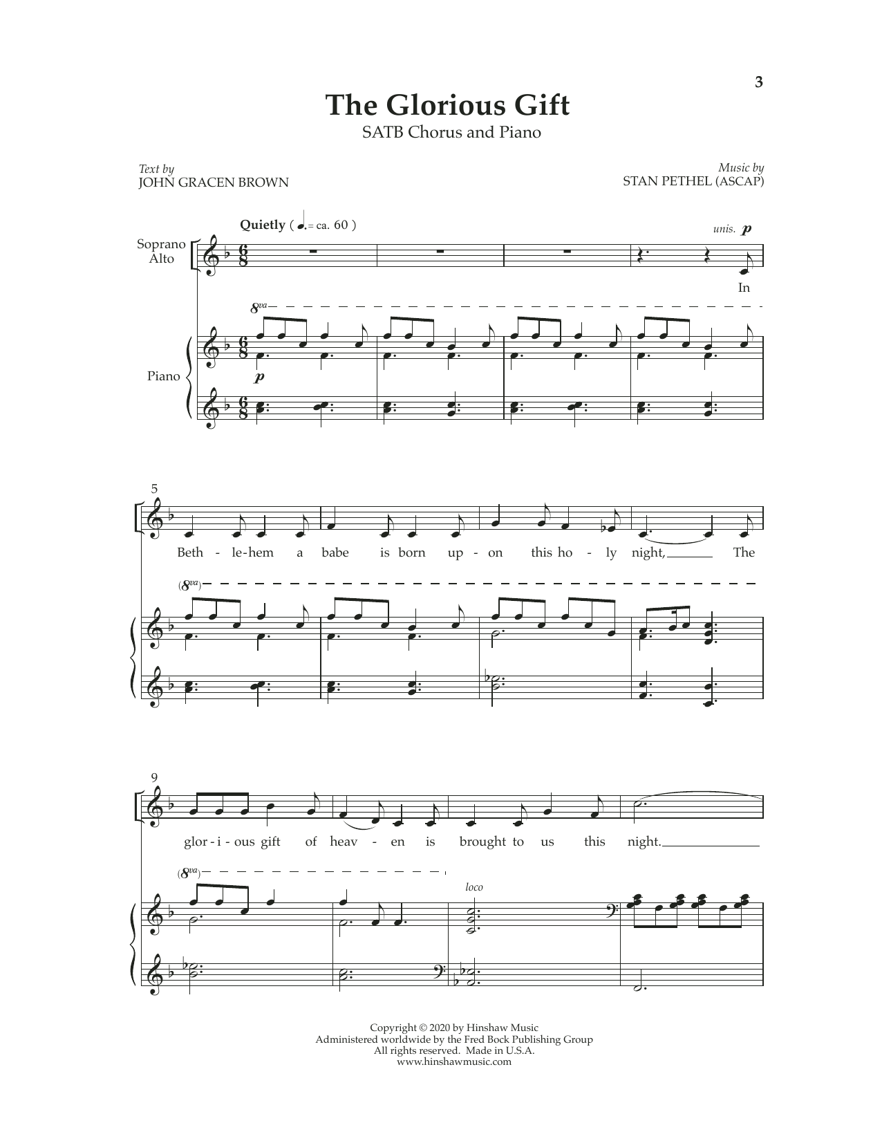 Download Stan Pethel The Glorious Gift Sheet Music and learn how to play SATB Choir PDF digital score in minutes