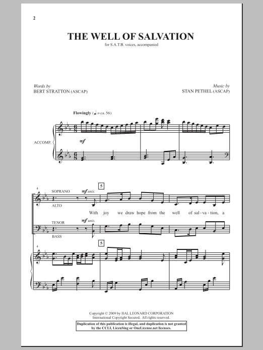 Download Stan Pethel The Well Of Salvation Sheet Music and learn how to play SATB Choir PDF digital score in minutes