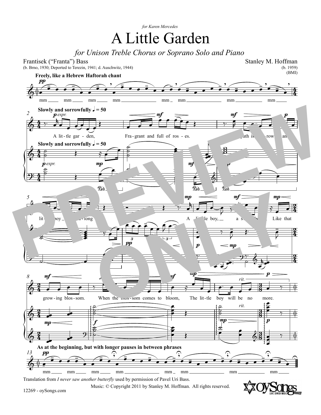 Download Stanley F. Hoffman A Little Garden Sheet Music and learn how to play Piano & Vocal PDF digital score in minutes