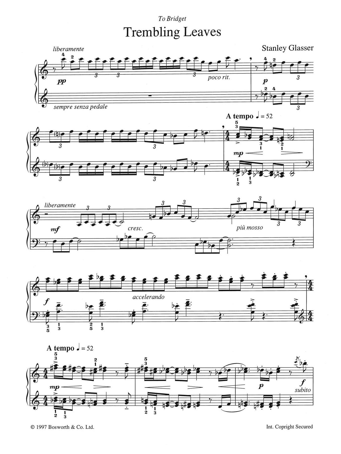Download Stanley Glasser Trembling Leaves Sheet Music and learn how to play Piano PDF digital score in minutes