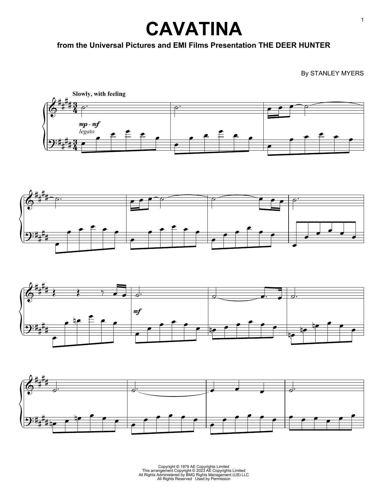 Download Stanley Myers Cavatina (from The Deer Hunter) Sheet Music and learn how to play Guitar Tab PDF digital score in minutes
