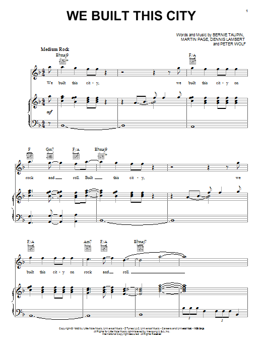Download Starship We Built This City Sheet Music and learn how to play 5-Finger Piano PDF digital score in minutes
