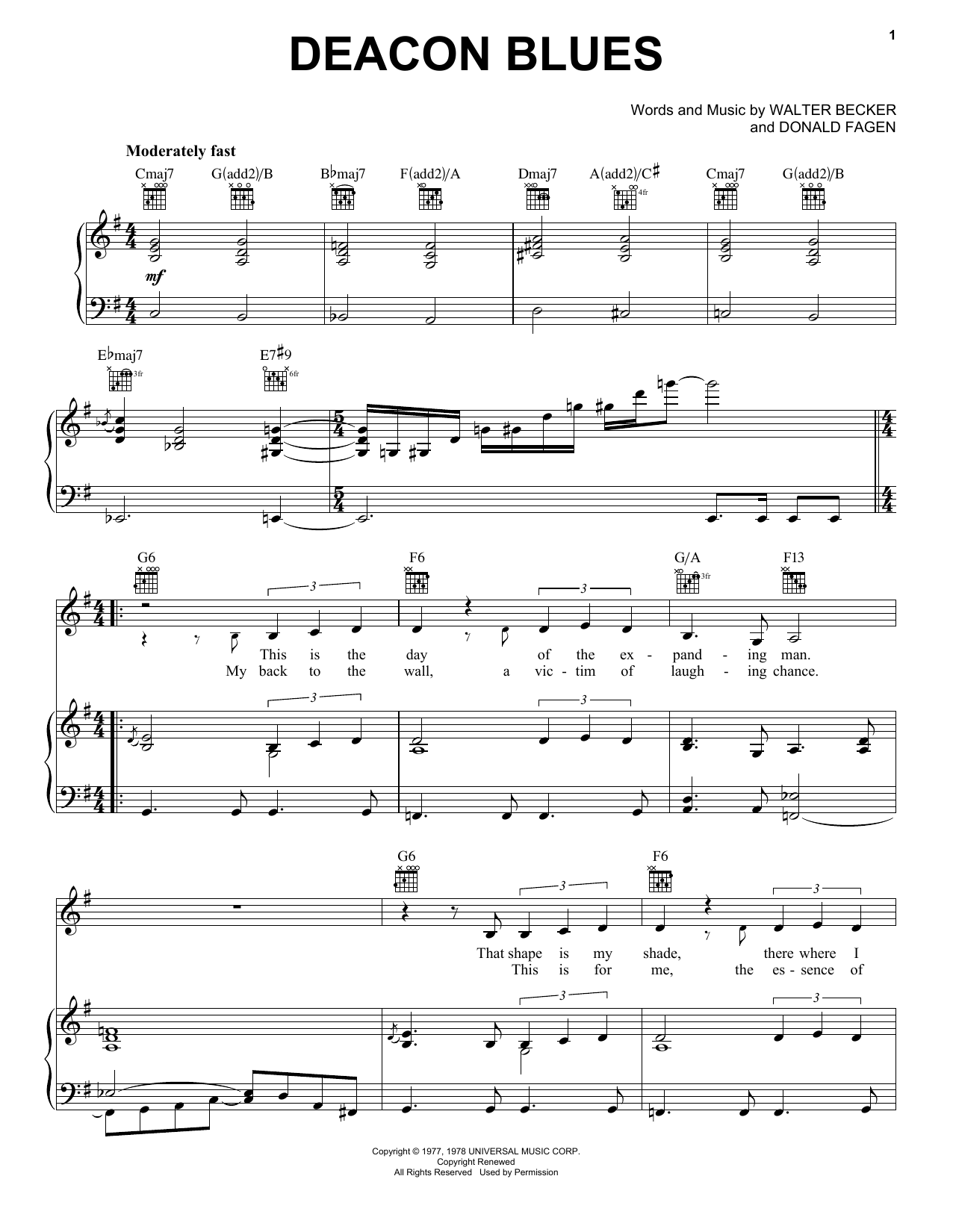 Download Steely Dan Deacon Blues Sheet Music and learn how to play Drums Transcription PDF digital score in minutes