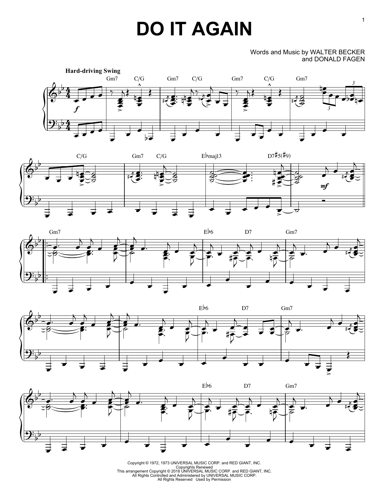 Download Steely Dan Do It Again [Jazz version] Sheet Music and learn how to play Piano Solo PDF digital score in minutes