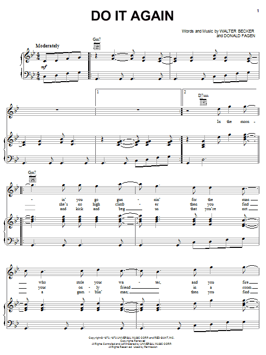 Download Steely Dan Do It Again Sheet Music and learn how to play Keyboard Transcription PDF digital score in minutes