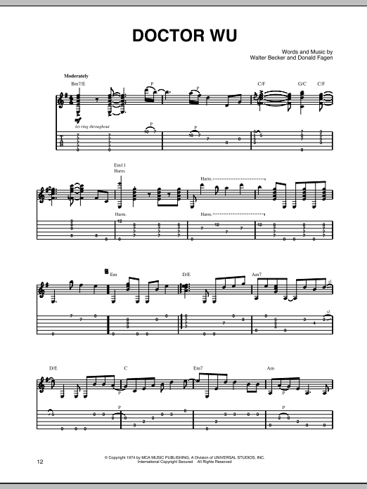 Download Steely Dan Doctor Wu Sheet Music and learn how to play Guitar Tab PDF digital score in minutes
