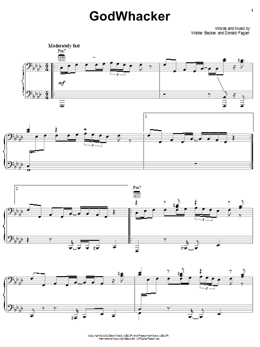 Download Steely Dan Godwhacker Sheet Music and learn how to play Piano, Vocal & Guitar (Right-Hand Melody) PDF digital score in minutes