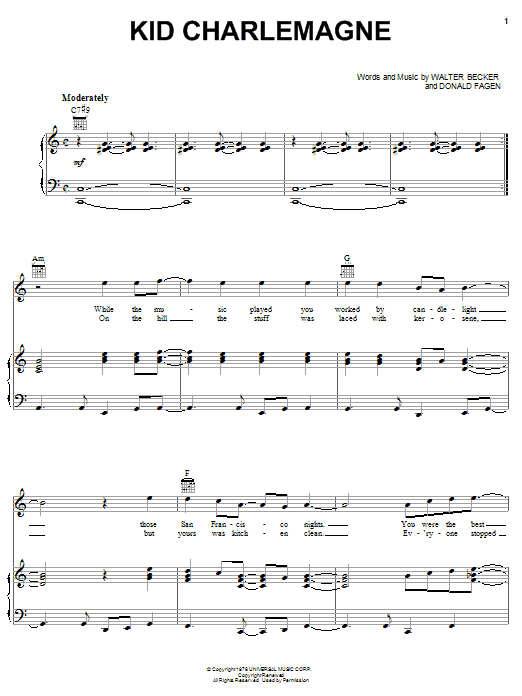 Download Steely Dan Kid Charlemagne Sheet Music and learn how to play Drums PDF digital score in minutes