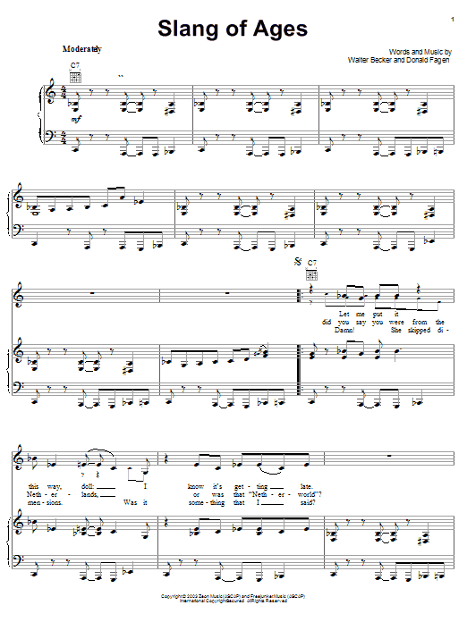 Download Steely Dan Slang Of Ages Sheet Music and learn how to play Piano, Vocal & Guitar (Right-Hand Melody) PDF digital score in minutes