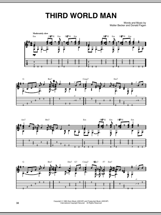 Download Steely Dan Third World Man Sheet Music and learn how to play Piano, Vocal & Guitar Chords (Right-Hand Melody) PDF digital score in minutes