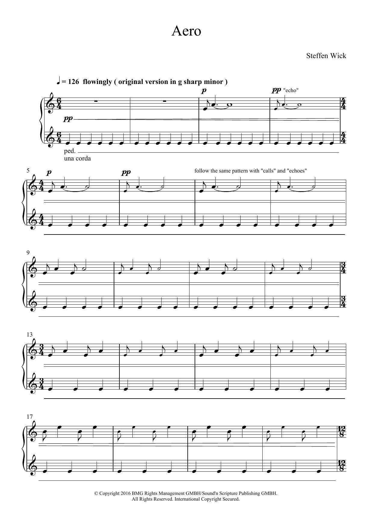 Download Steffen Wick Aero Sheet Music and learn how to play Piano PDF digital score in minutes