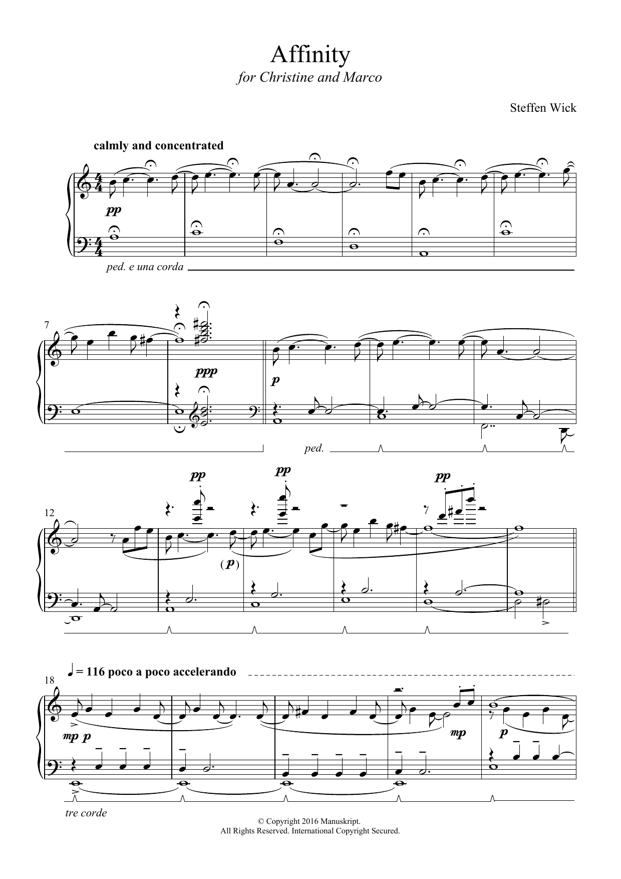 Download Steffen Wick Affinity Sheet Music and learn how to play Piano PDF digital score in minutes