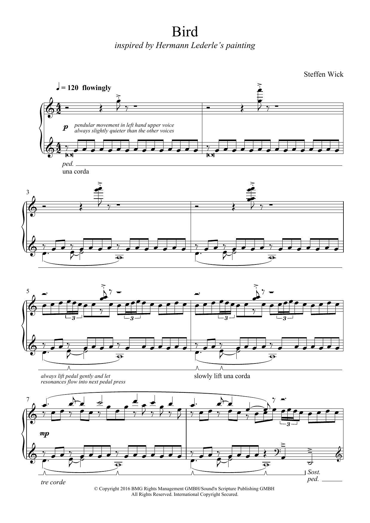 Download Steffen Wick Bird Sheet Music and learn how to play Piano PDF digital score in minutes