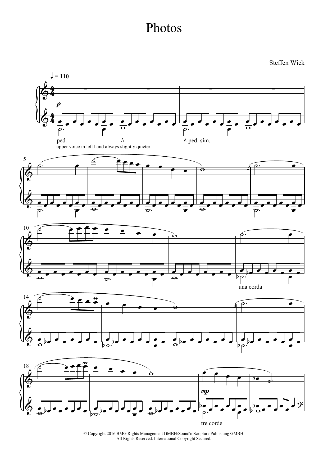Download Steffen Wick Photos Sheet Music and learn how to play Piano PDF digital score in minutes