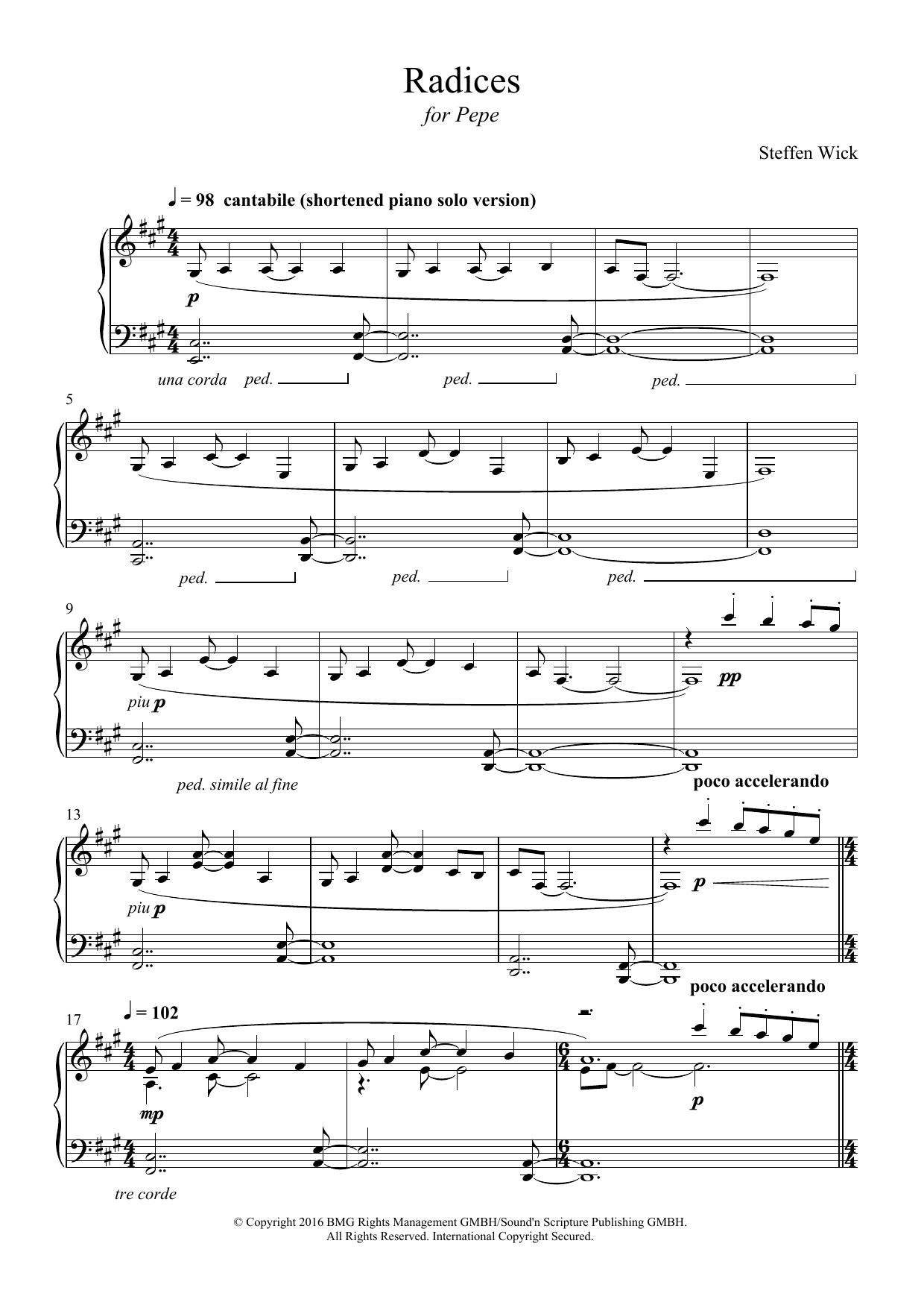 Download Steffen Wick Radices Sheet Music and learn how to play Piano PDF digital score in minutes