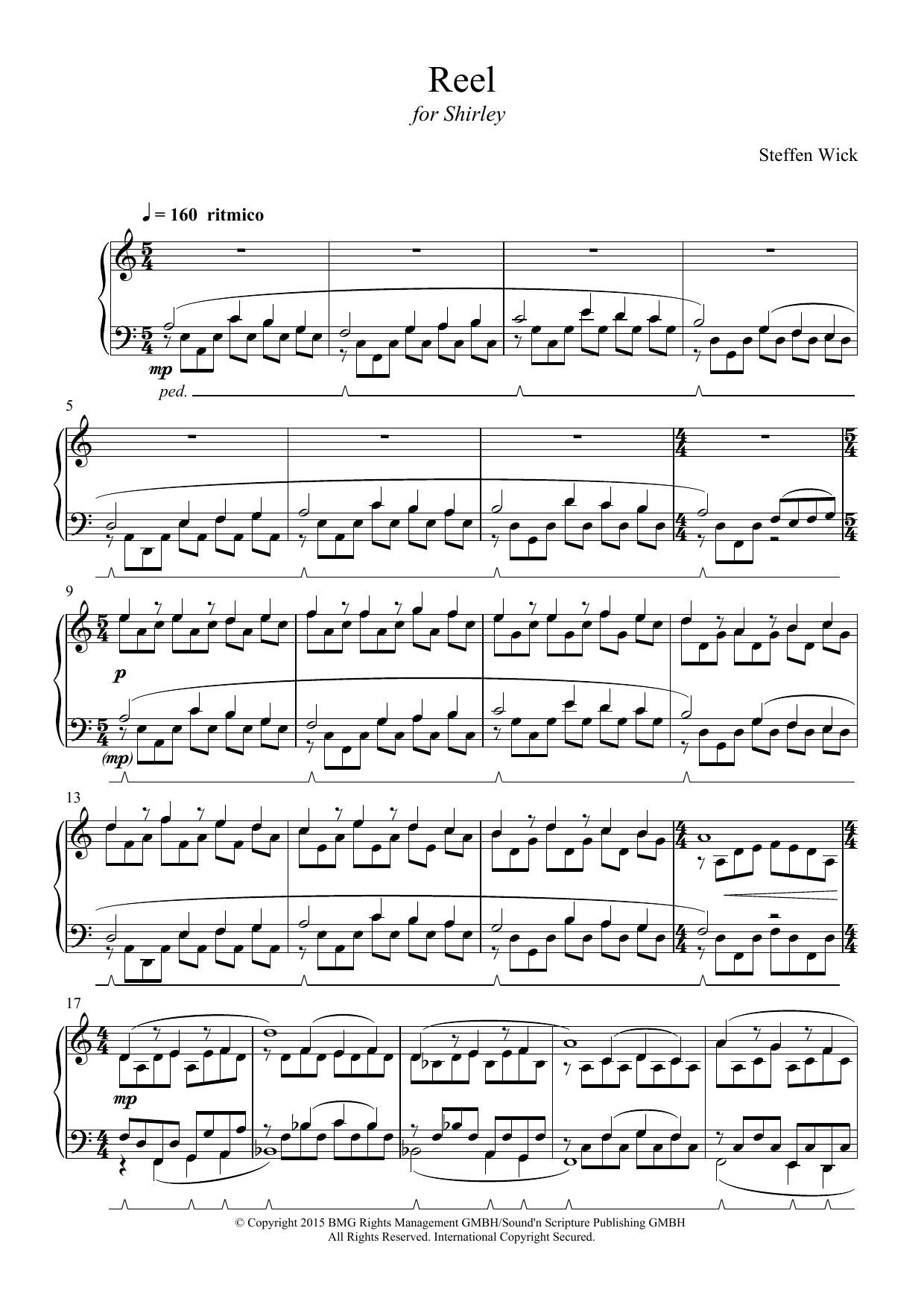 Download Steffen Wick Reel Sheet Music and learn how to play Marimba PDF digital score in minutes