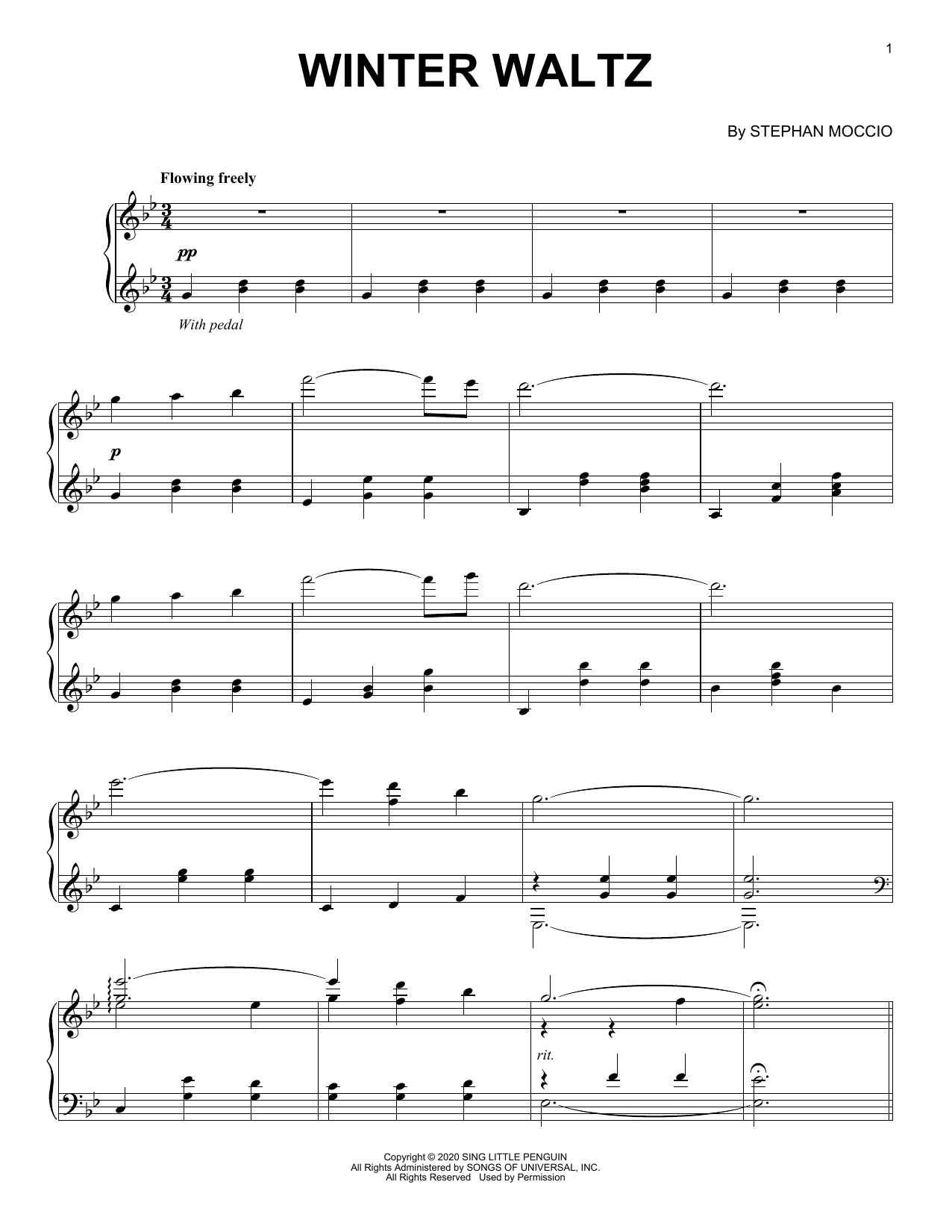 Download Stephan Moccio Winter Waltz Sheet Music and learn how to play Piano Solo PDF digital score in minutes