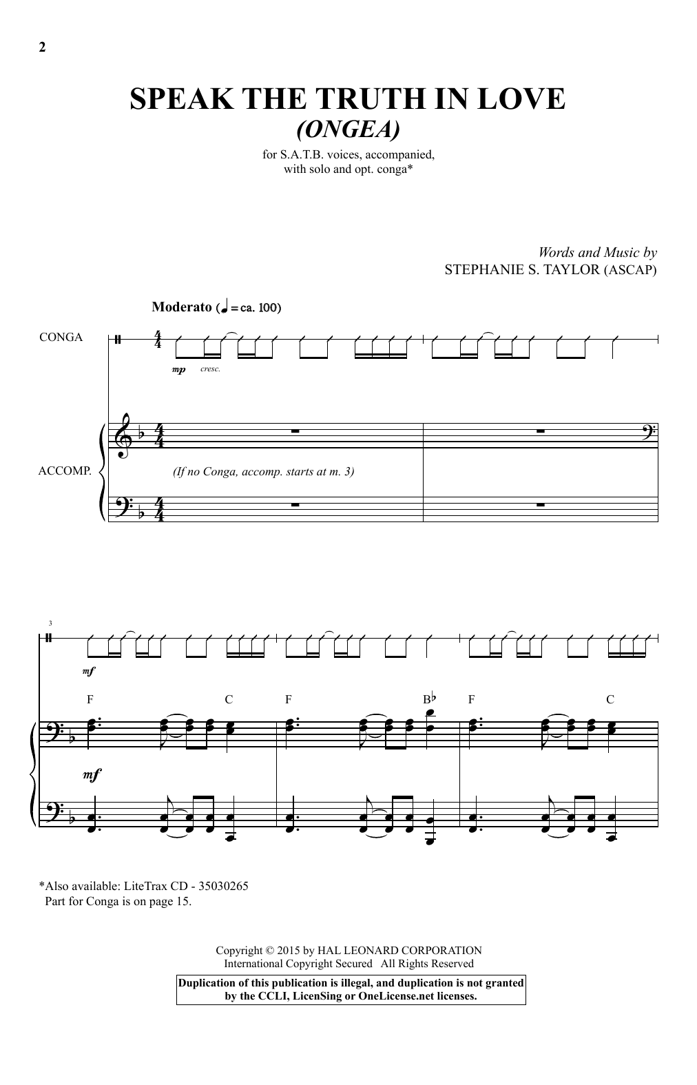 Download Stephanie S. Taylor Speak The Truth In Love (Ongea) Sheet Music and learn how to play SATB PDF digital score in minutes