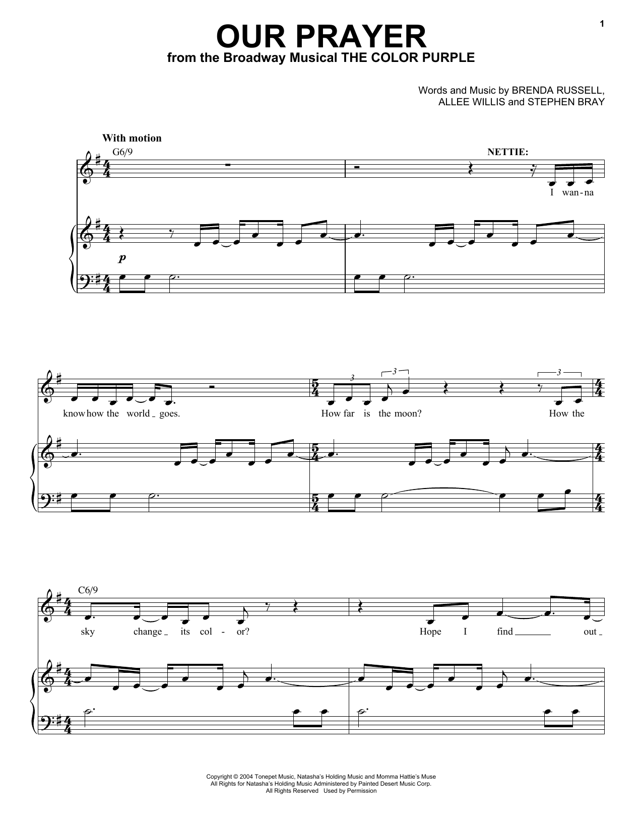 Download Stephen Bray Our Prayer Sheet Music and learn how to play Piano & Vocal PDF digital score in minutes