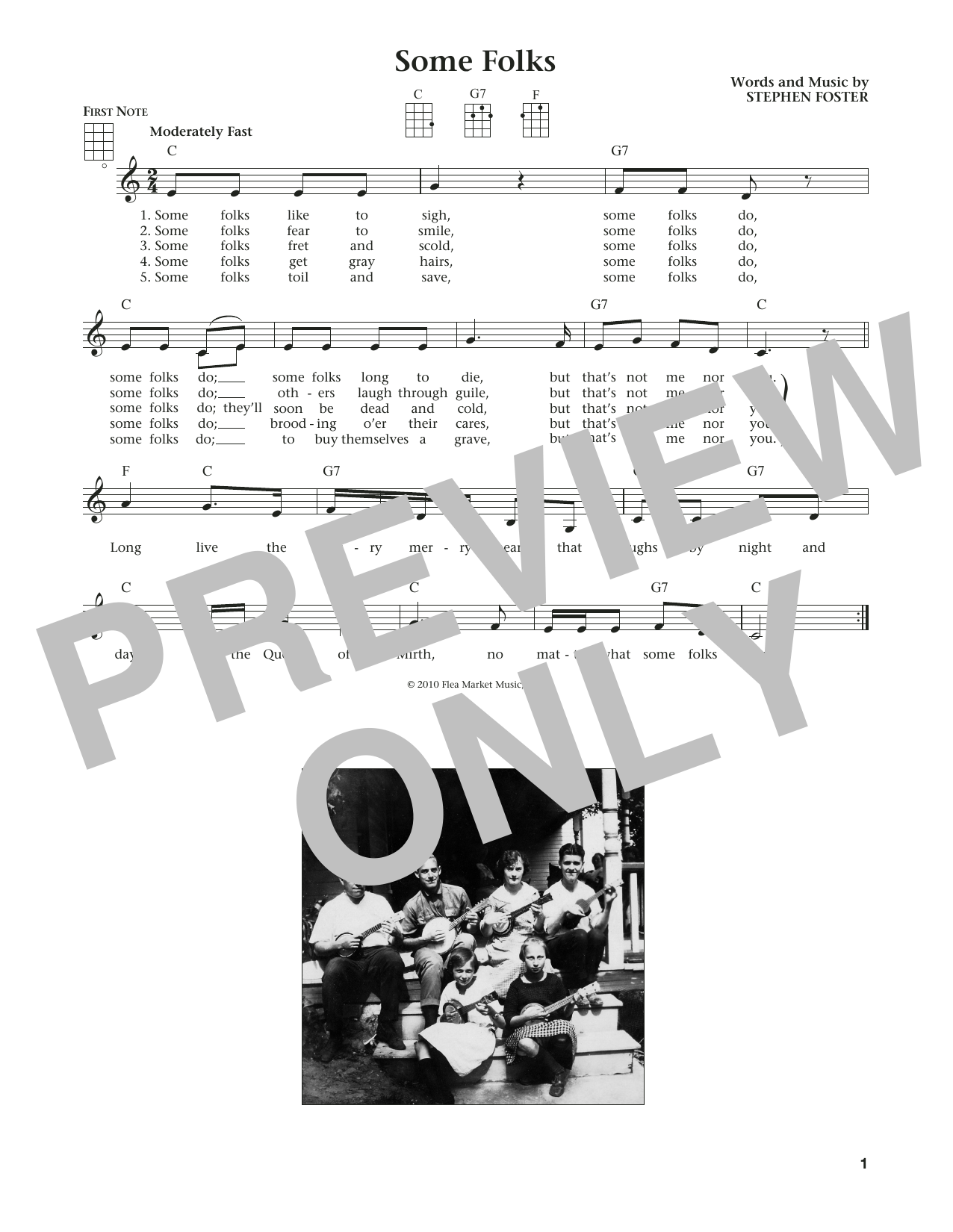 Download Stephen C. Foster Some Folks Sheet Music and learn how to play Ukulele PDF digital score in minutes