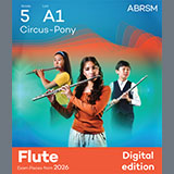 Download or print Stephen Dodgson Circus-Pony (Grade 5, list A1, from the ABRSM Flute Syllabus from 2026) Sheet Music Printable PDF -page score for Classical / arranged Flute Solo SKU: 1765840.