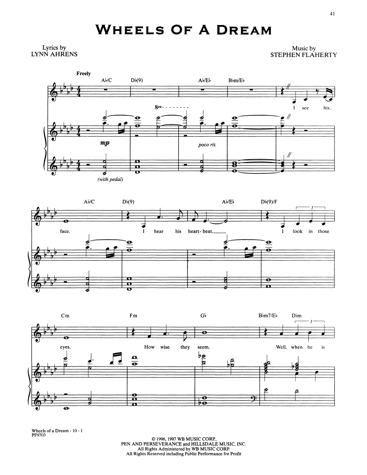 Download Stephen Flaherty and Lynn Ahrens Wheels Of A Dream (from Ragtime: The Musical) Sheet Music and learn how to play Piano & Vocal PDF digital score in minutes