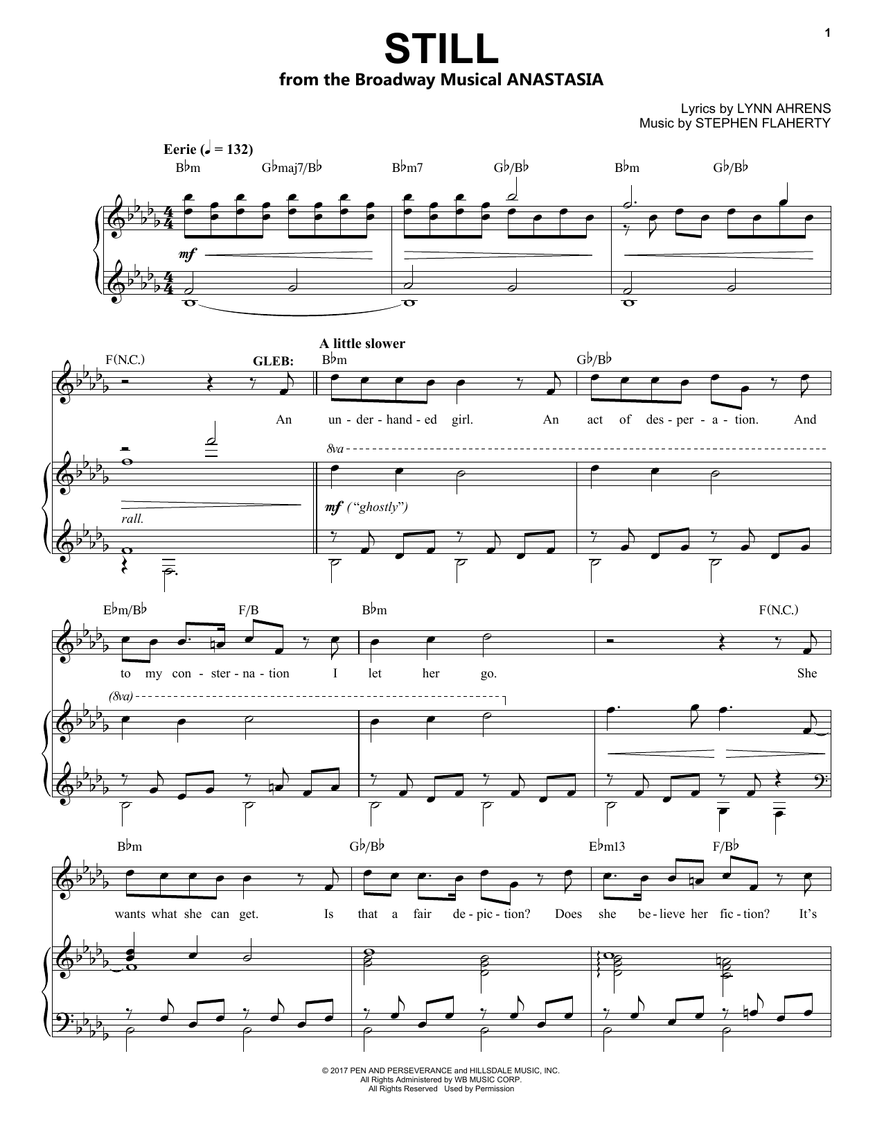 Download Stephen Flaherty Still Sheet Music and learn how to play Easy Piano PDF digital score in minutes