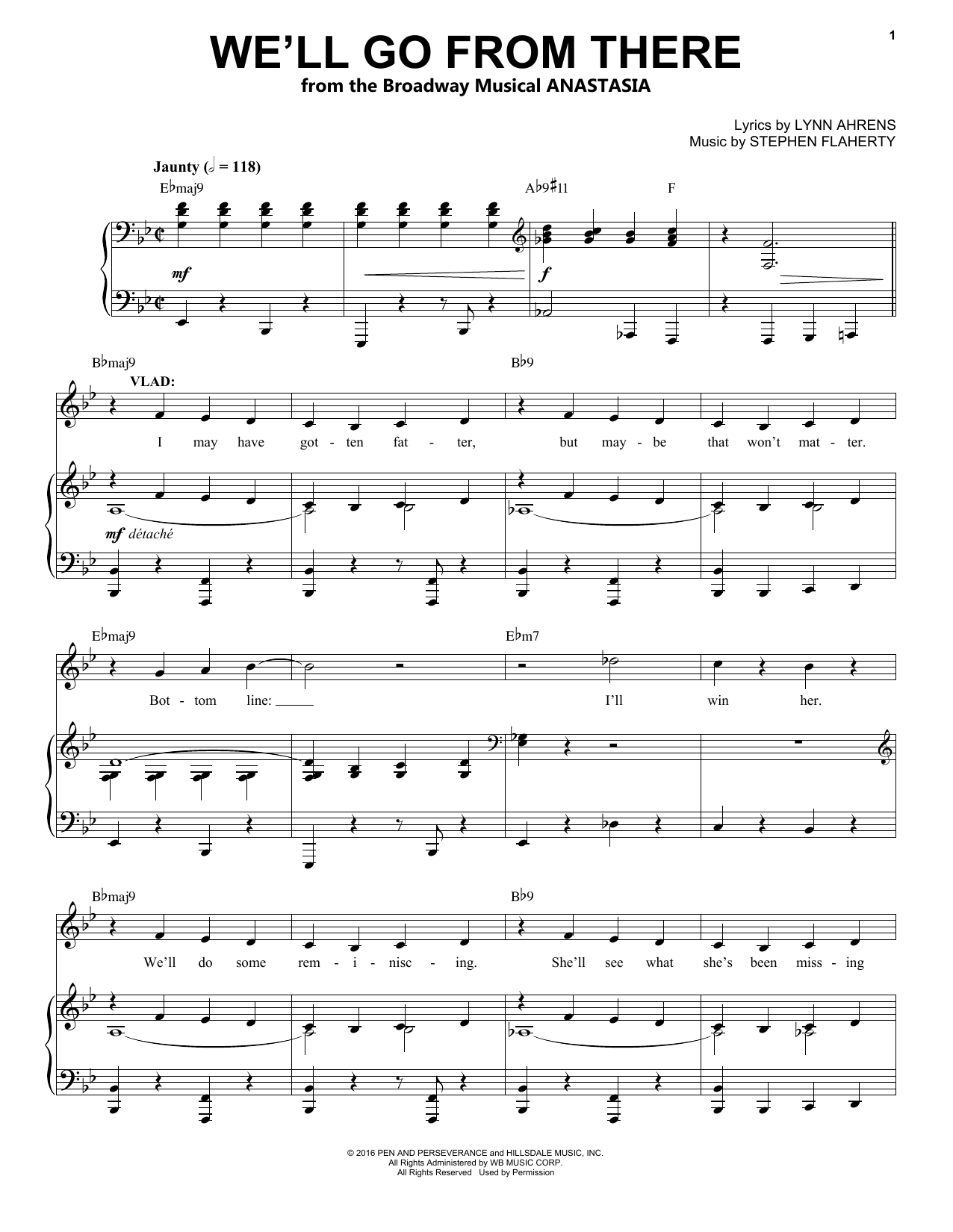 Download Stephen Flaherty We'll Go From There Sheet Music and learn how to play Piano & Vocal PDF digital score in minutes