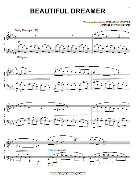Download Stephen Foster Beautiful Dreamer Sheet Music and learn how to play Piano PDF digital score in minutes