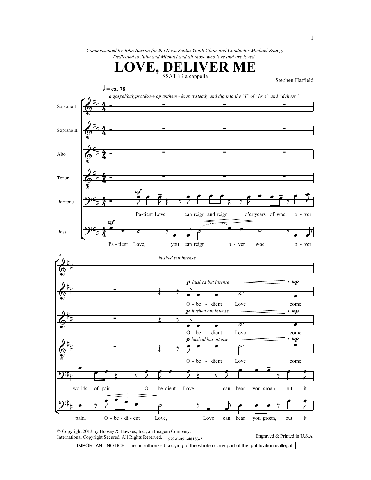 Download Stephen Hatfield Love Deliver Me Sheet Music and learn how to play SATB PDF digital score in minutes