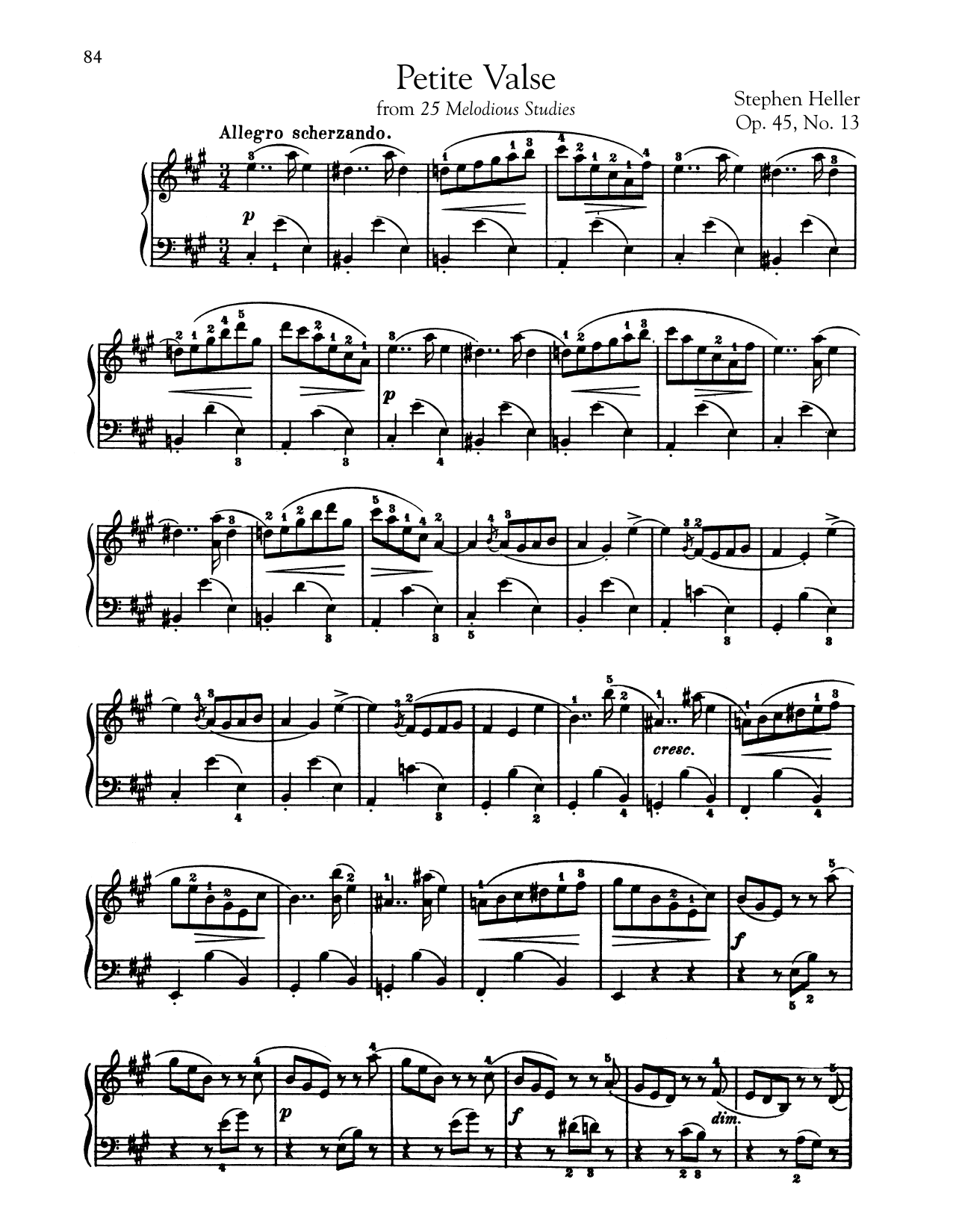 Download Stephen Heller Petite Valse, Op. 45, No. 13 Sheet Music and learn how to play Piano PDF digital score in minutes