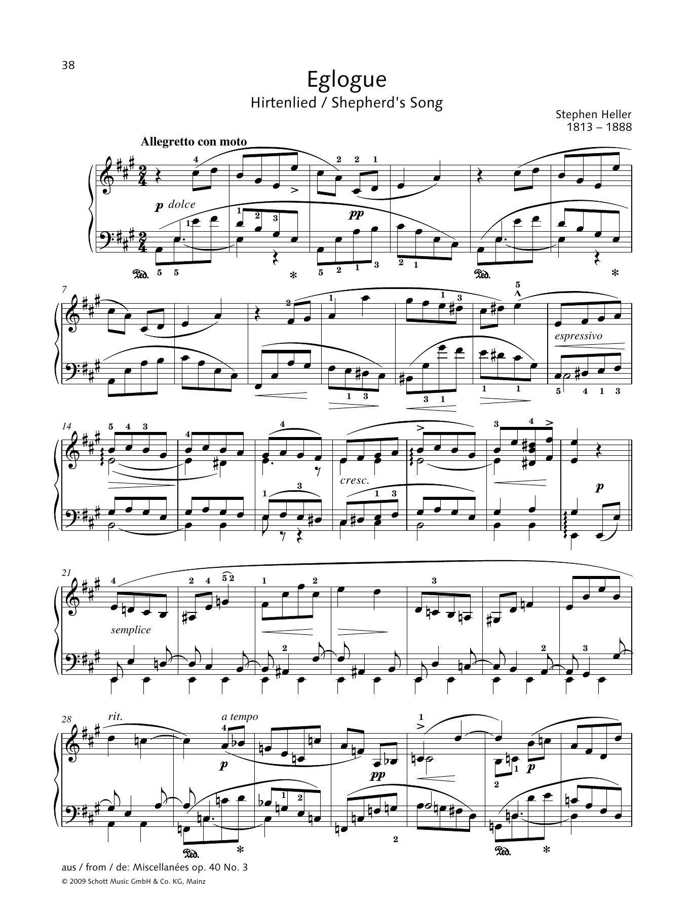 Download Stephen Heller Shepherd's Song Sheet Music and learn how to play Piano Solo PDF digital score in minutes