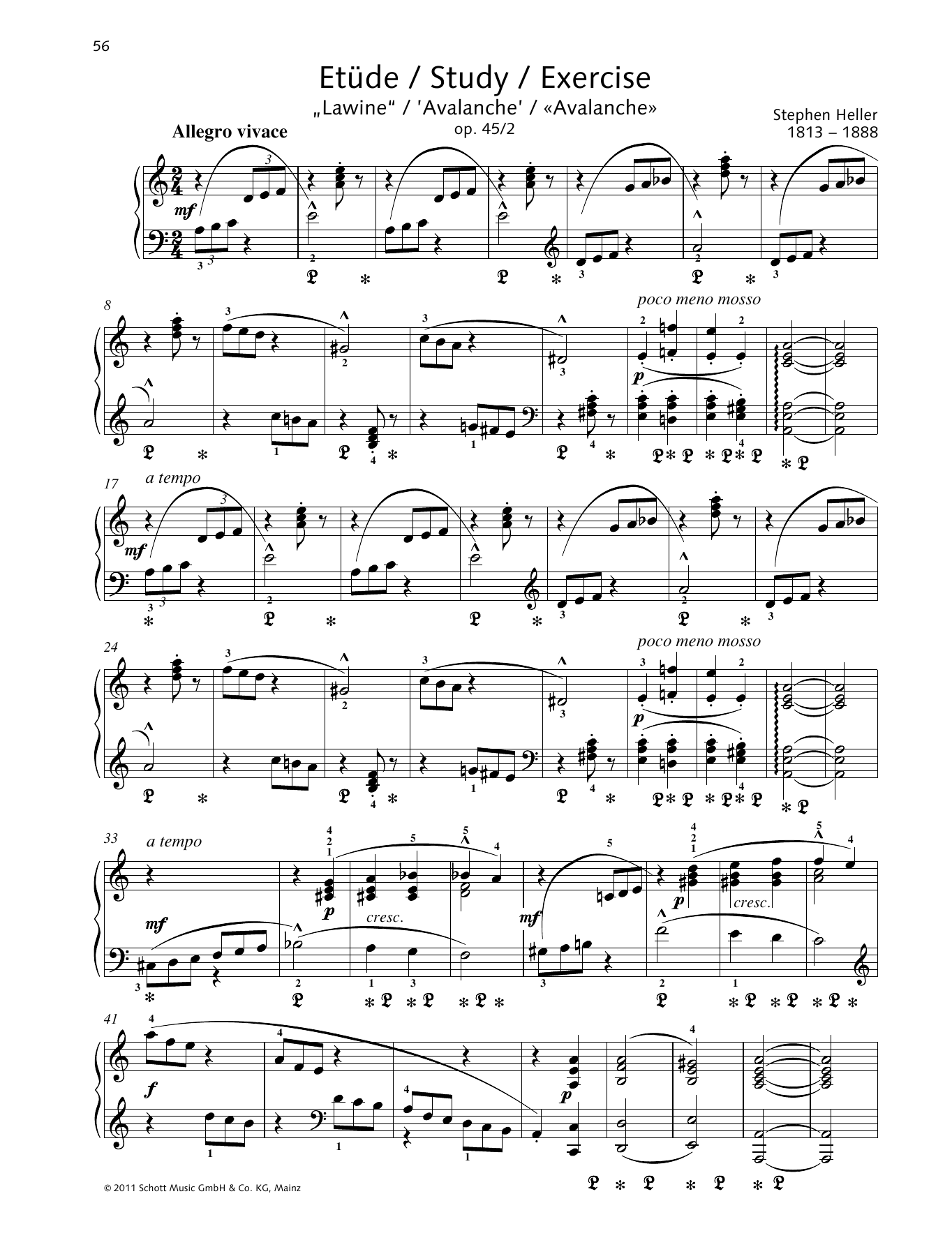 Download Stephen Heller Study A minor Sheet Music and learn how to play Piano Solo PDF digital score in minutes