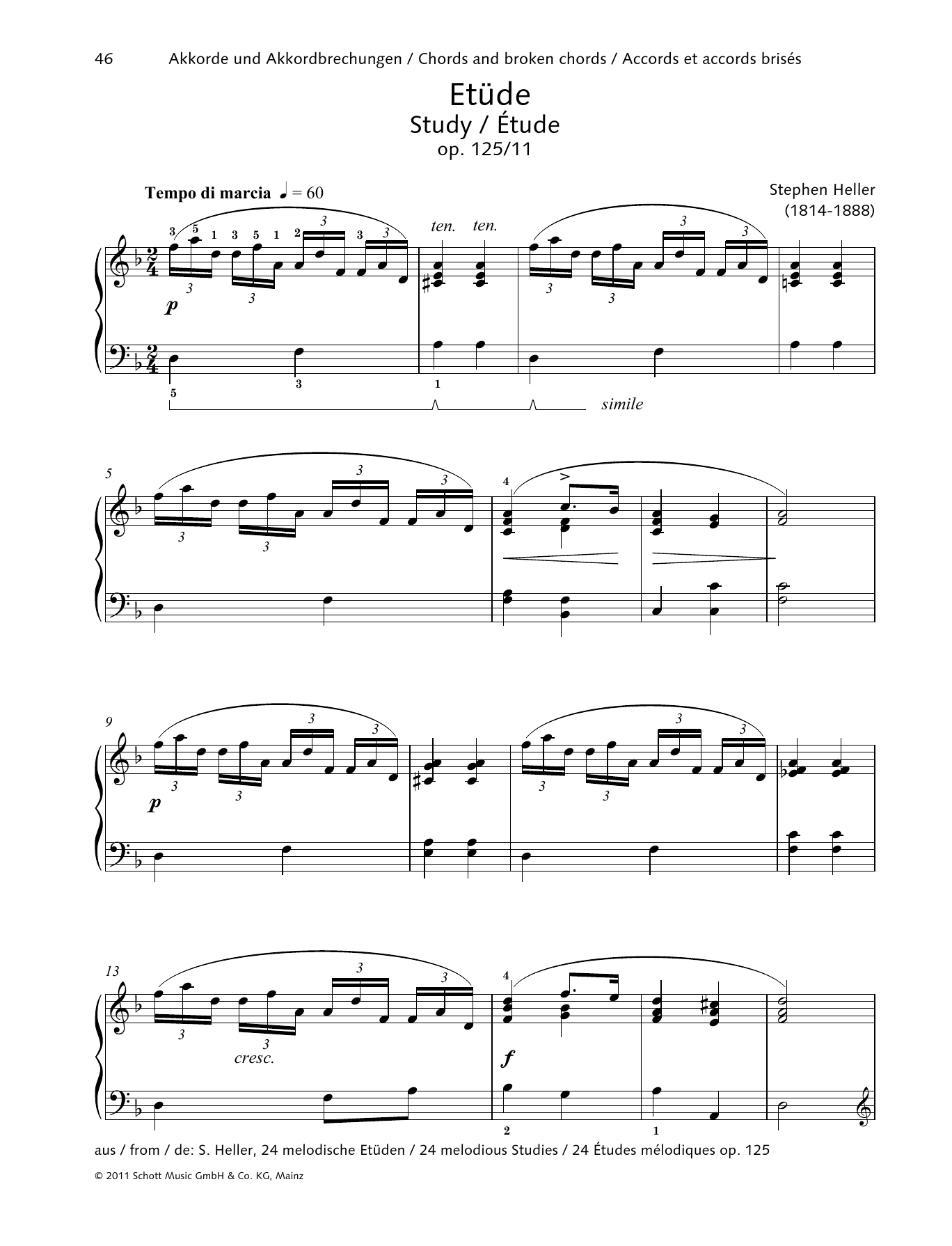 Download Stephen Heller Study Sheet Music and learn how to play Piano Solo PDF digital score in minutes