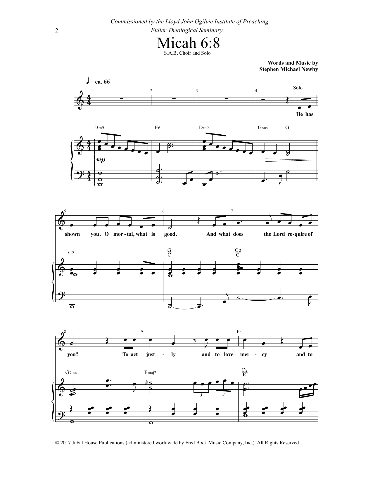 Download Stephen Michael Newby Micah 6:8/ For I Desire Mercy Sheet Music and learn how to play SAB Choir PDF digital score in minutes