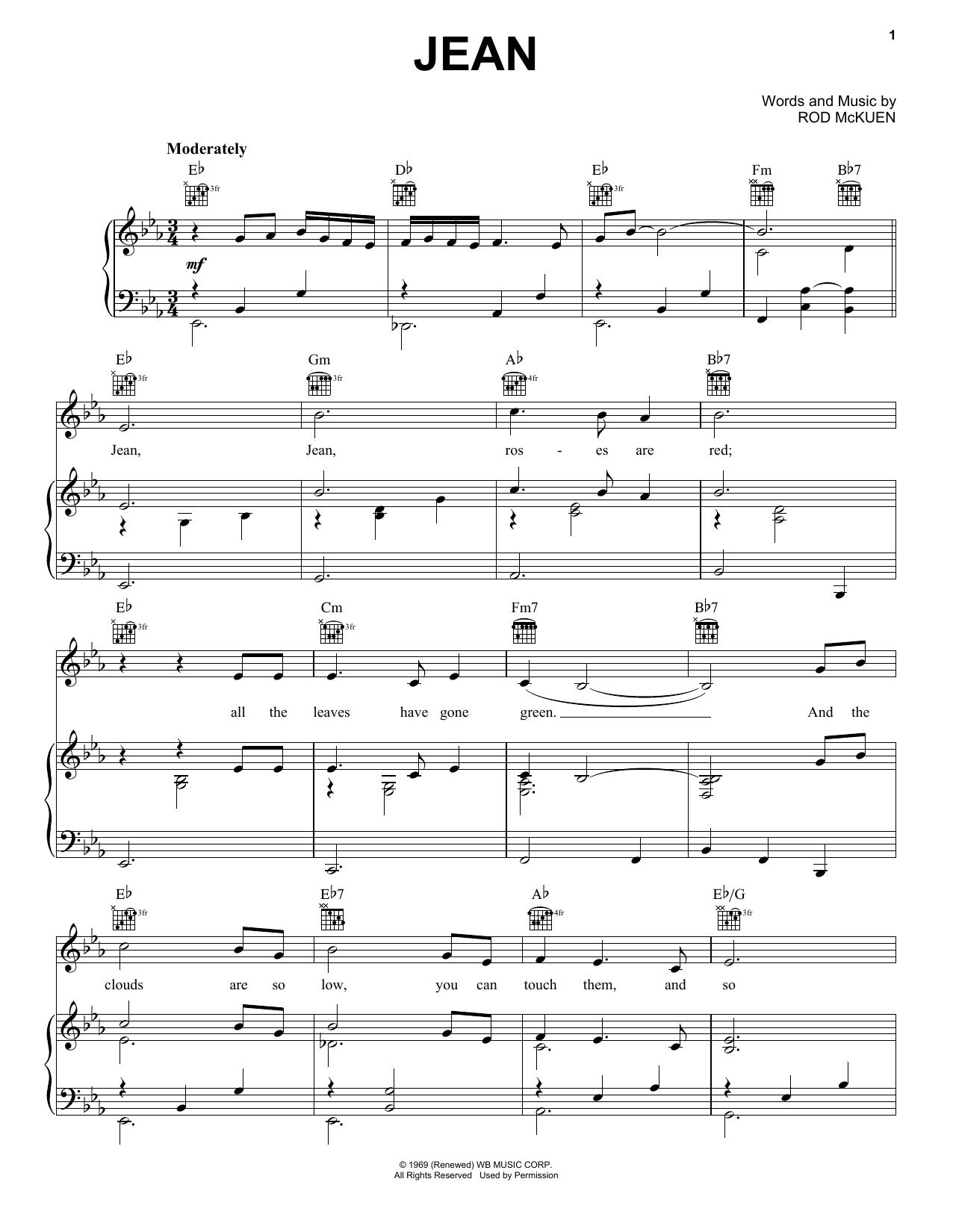 Download Oliver Jean Sheet Music and learn how to play Piano, Vocal & Guitar (Right-Hand Melody) PDF digital score in minutes
