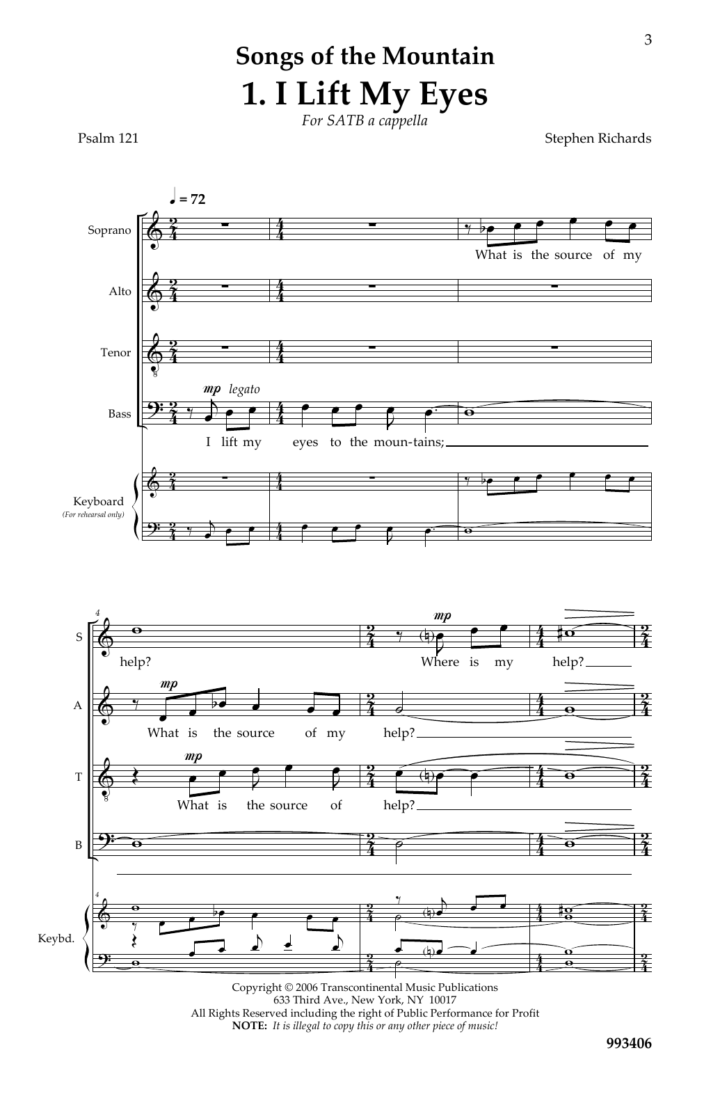 Download Stephen Richards Songs Of The Mountain Sheet Music and learn how to play SATB Choir PDF digital score in minutes