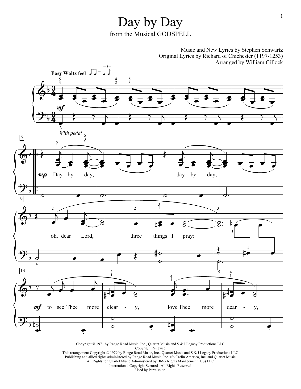 Download William Gillock Day By Day Sheet Music and learn how to play Educational Piano PDF digital score in minutes