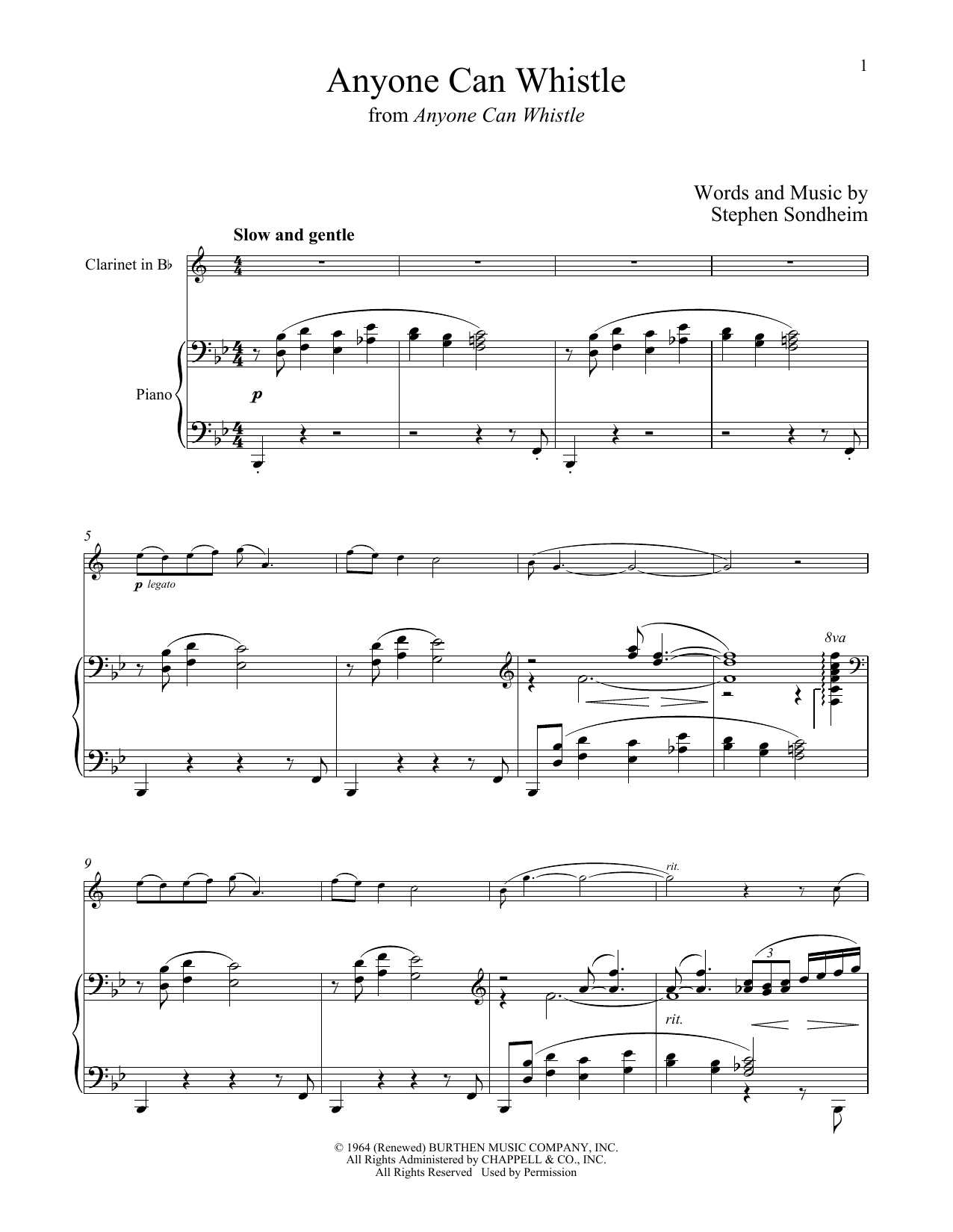 Download Stephen Sondheim Anyone Can Whistle (from Anyone Can Whistle) Sheet Music and learn how to play Violin and Piano PDF digital score in minutes