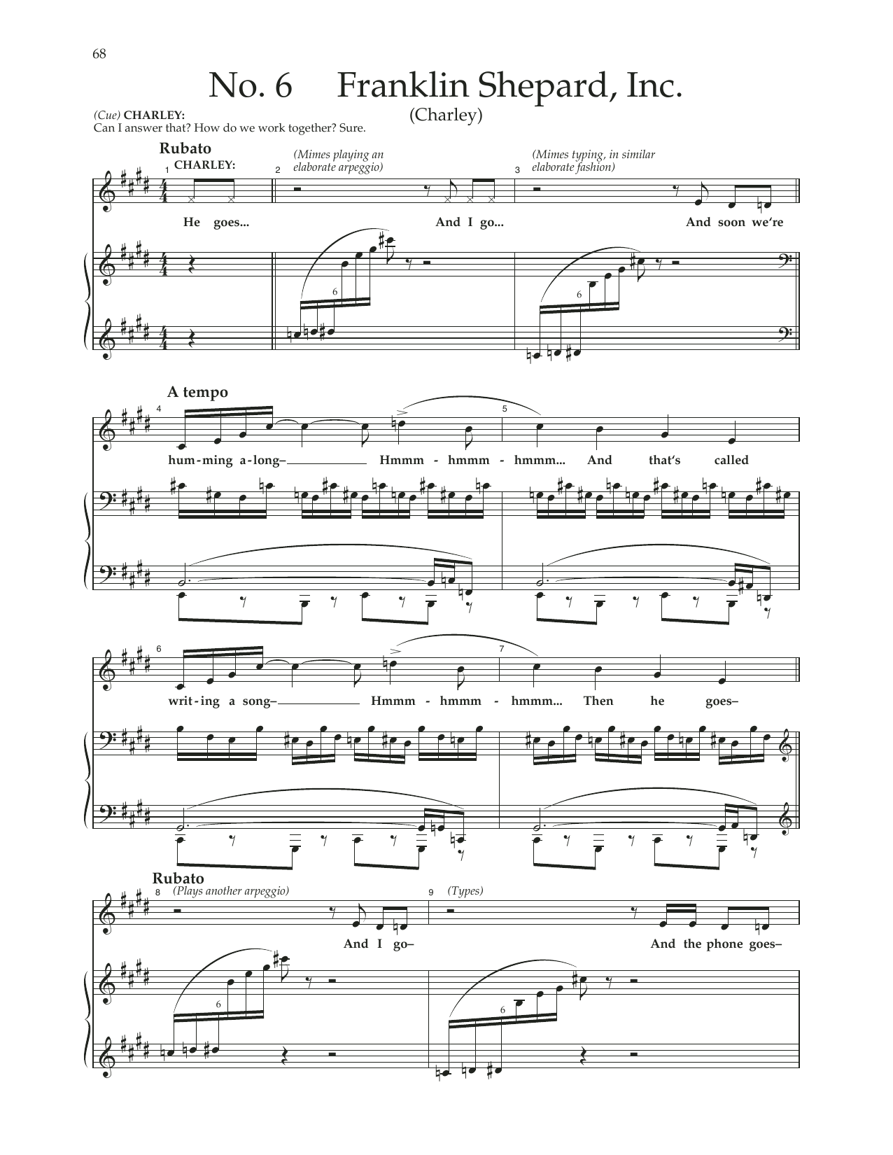 Download Stephen Sondheim Franklin Shepard, Inc. (from Merrily We Roll Along) Sheet Music and learn how to play Piano & Vocal PDF digital score in minutes