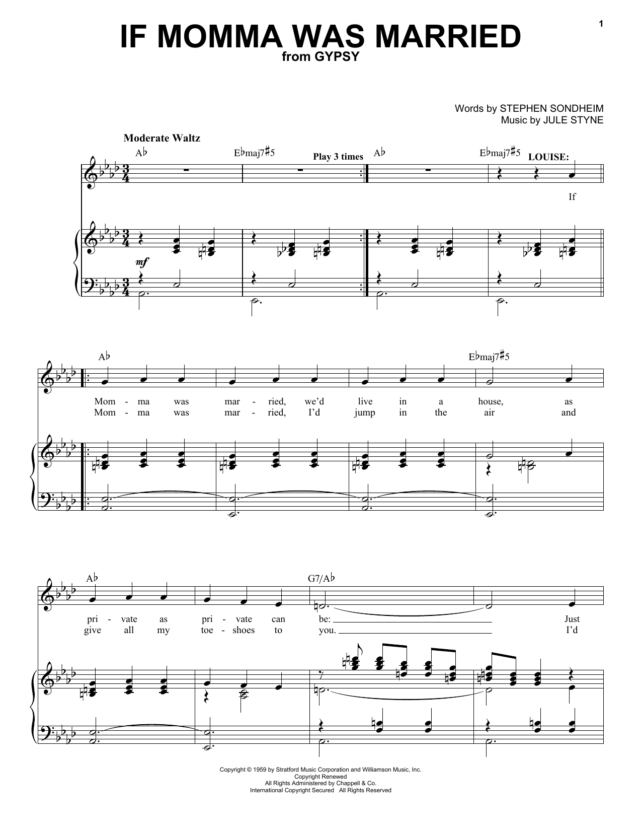 Download Stephen Sondheim If Momma Was Married Sheet Music and learn how to play Piano & Vocal PDF digital score in minutes