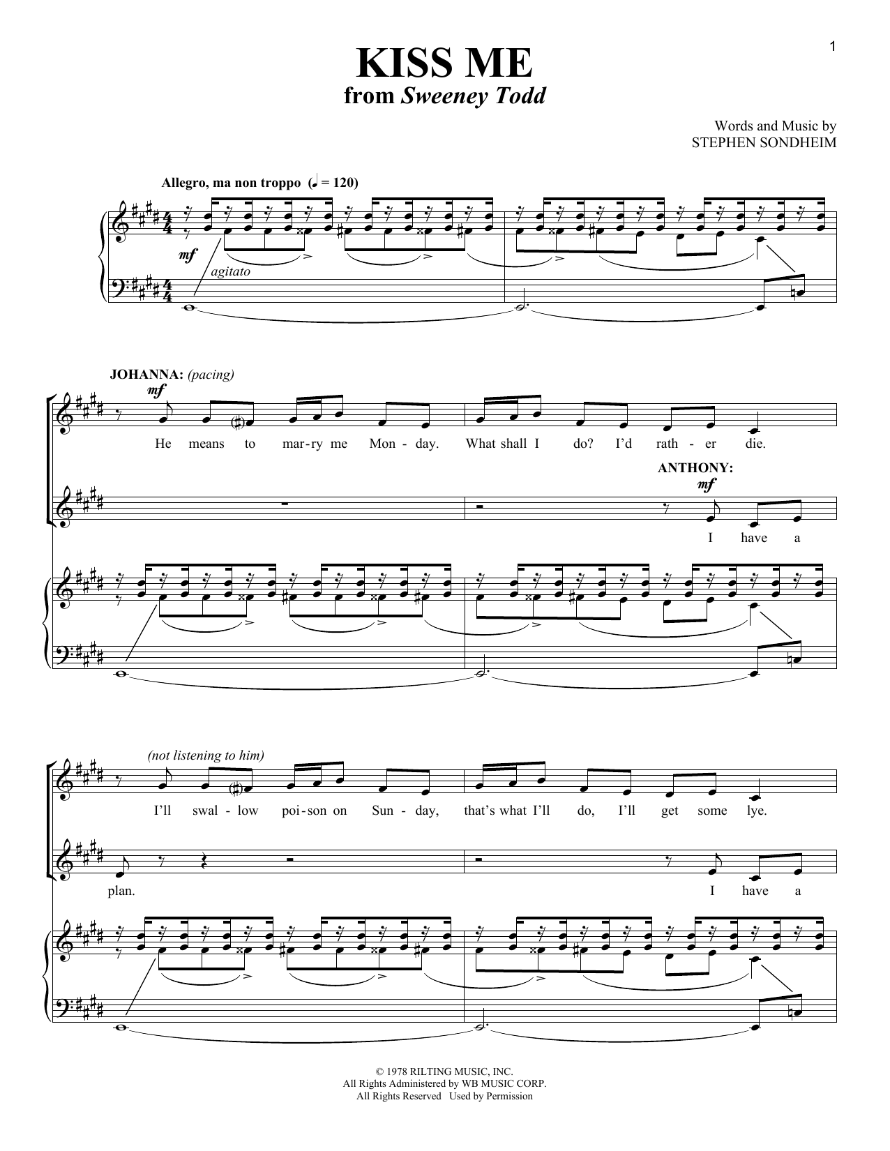 Download Stephen Sondheim Kiss Me Sheet Music and learn how to play Vocal Duet PDF digital score in minutes