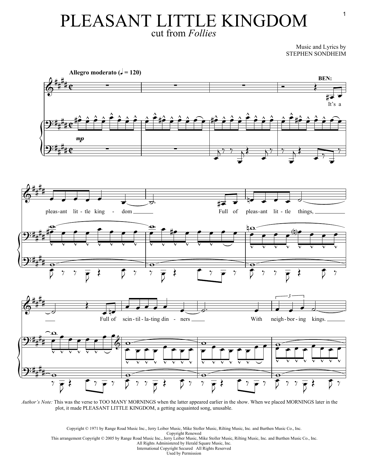 Download Stephen Sondheim Pleasant Little Kingdom Sheet Music and learn how to play Vocal Duet PDF digital score in minutes