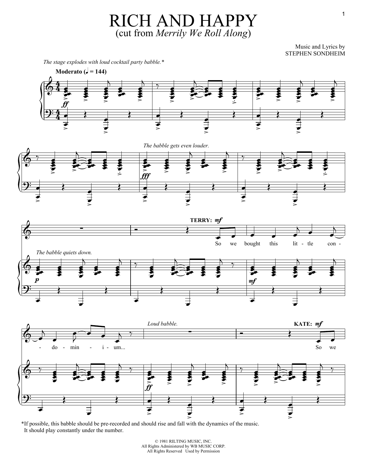 Download Stephen Sondheim Rich And Happy Sheet Music and learn how to play Piano & Vocal PDF digital score in minutes