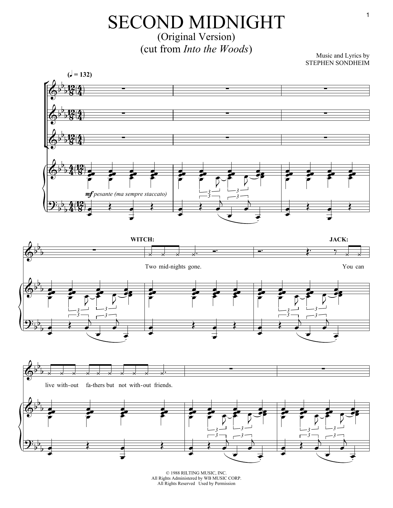 Download Stephen Sondheim Second Midnight (Original Version) Sheet Music and learn how to play Piano & Vocal PDF digital score in minutes