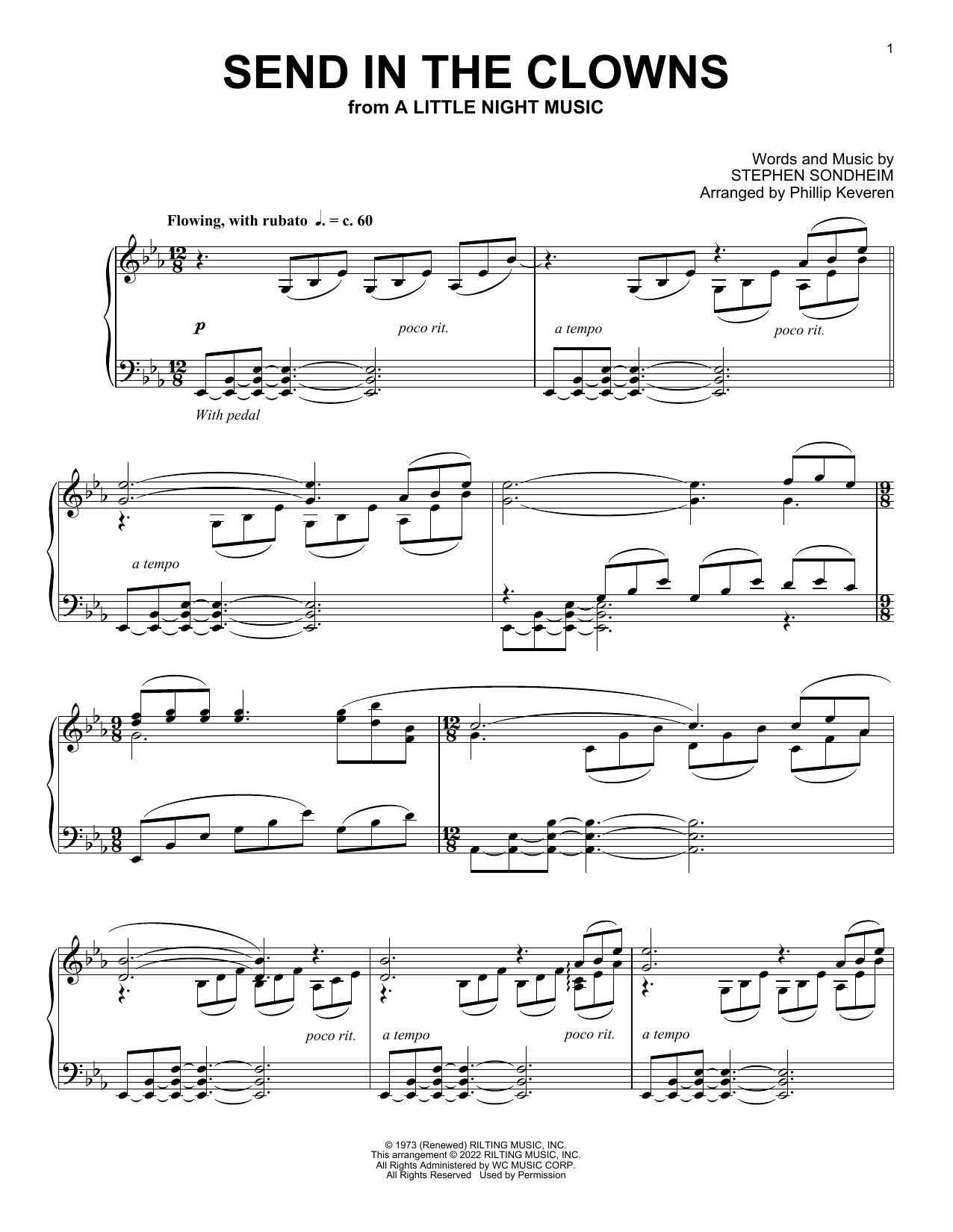 Download Stephen Sondheim Send In The Clowns (from A Little Night Music) (arr. Phillip Keveren) Sheet Music and learn how to play Piano Solo PDF digital score in minutes