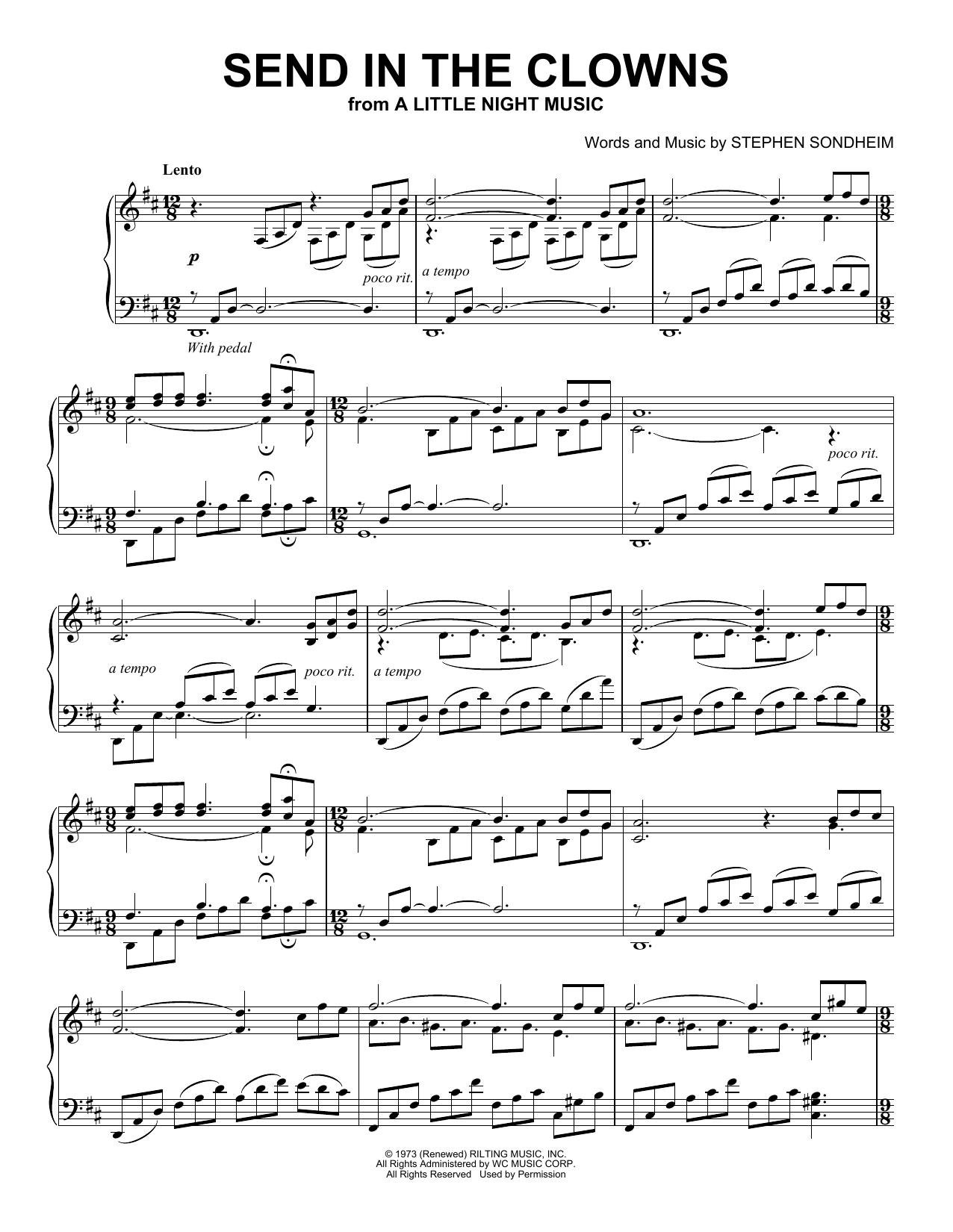Download Stephen Sondheim Send In The Clowns (from A Little Night Music) (Peaceful Piano Solo) Sheet Music and learn how to play Piano Solo PDF digital score in minutes